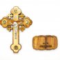 Olive Wood Cross With Stand & Metal Crucifix Hand Made Jerusalem Holy Land