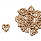50 Pcs Olive Wood Tau Cross Inside Heart Shape Pendants Hand Made Jerusalem
