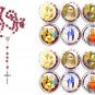 12 Pcs Red Wood Beads Rosary Catholic Crucifix Rose Smell Holy Land Jerusalem
