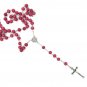 12 Pcs Red Wood Beads Rosary Catholic Crucifix Rose Smell Holy Land Jerusalem