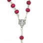12 Pcs Red Wood Beads Rosary Catholic Crucifix Rose Smell Holy Land Jerusalem