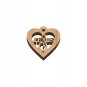50 Pcs Olive Wood "Jesus" Name Inside Heart Shape Pendants Hand Made Jerusalem