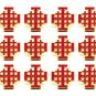 12 Pcs Jerusalem Cross Brooch Lapel Pin Gold Red Christian Holyland Jerusalem