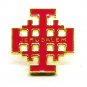 12 Pcs Jerusalem Cross Brooch Lapel Pin Gold Red Christian Holyland Jerusalem