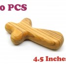 20 Pcs Olive Wood Holding Crosses Comfort Crosses 4.5" Hand Made Jerusalem