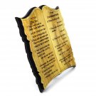 Olive Wood The Ten Commandments Plaque Laser Carved Hand Made Holy Land Jerusale
