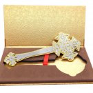 Metal Blessing Hand Cross Father Priest Double Sided Jerusalem Holy Land