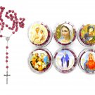 Catholic Rosary Red Wood Beads Rose Smell 6 Pcs Lot Holy Land Jerusalem