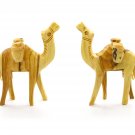 2 Pcs Olive Wood Camels With Jars Hand Made Holy Land Jerusalem