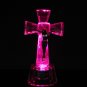 Crystal Glass Cross Crucifix With RGB Led Light Holy Land Jerusalem