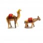 Olive Wood Camel And Donkey With Red Saddle Hand Carved Holy Land Jerusalem