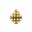 50 Pcs Olive Wood Small Jerusalem Cross Pendants Hand Made Holy Land Jerusalem
