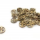 50 Pcs Olive Wood Cross In Crircle Pendants Charms Laser Cut Hand Made Holy Land