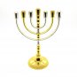 Menorah Candle Holder Silver-Gold Color Jewish Hanukkah Holy Land Jerusalem