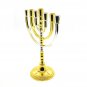 Menorah Candle Holder Silver-Gold Color Jewish Hanukkah Holy Land Jerusalem