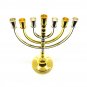 Menorah Candle Holder Silver-Gold Color Jewish Hanukkah Holy Land Jerusalem