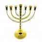 Menorah Candle Holder Silver-Gold Color Jewish Hanukkah Holy Land Jerusalem