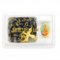 Black Crystal Glass Beads Rosary With Virgin Mary Lapel Pin Holyland Jerusalem