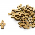 100 Pcs Olive Wood Cross Pendants Charms Heart Engraved Holy Land Jerusalem