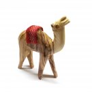 Olive Wood Camel With Red Saddle Hand Carved Holy Land Jerusalem