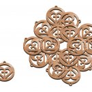 50 Pcs Olive Wood Cross Inside Heart Pendants Charms Laser Cut Hand Made