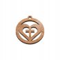 50 Pcs Olive Wood Cross Inside Heart Pendants Charms Laser Cut Hand Made