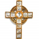 Olive Wood Mother of Pearl Cross Crucifix 12" Wall Hanging Handmade Jerusalem
