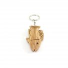 Olive Wood Jesus Fish Ichthys Keyring Keychain Hand Made Holy Land Jerusalem