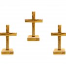 3 pcs Olive Wood Cross Crucifix With Stand 5.4 Inches Handmade Holyland
