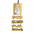 Olive Wood God Bless Our Home 6.5" Inches Plaque Wall Hanging Hand Made Jerusale