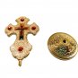Gold Metal Cross White Color With Stand 4" Inches Holy Land Jerusalem