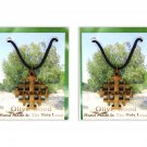 2 Pcs Olive Wood Jerusalem Cross Necklace Hand Made Holy land Israel