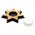 Olive Wood Star Shaped Candle Holder Hand Made Holy Land Jerusalem