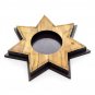 Olive Wood Star Shaped Candle Holder Hand Made Holy Land Jerusalem