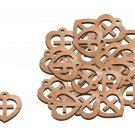 50 Pcs Olive Wood Cross Inside Heart Pendants Charms Laser Cut Hand Made Holy La