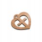 50 Pcs Olive Wood Cross Inside Heart Pendants Charms Laser Cut Hand Made Holy La