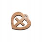 50 Pcs Olive Wood Cross Inside Heart Pendants Charms Laser Cut Hand Made Holy La