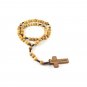 Olive Wood Holyland Gift Set 7 Pcs Rosary Cross Plaque Bracelet Keychain
