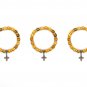 3 Pcs Lot Olive Wood Beads Stretch Bracelet With Metal Cross Handmade Holyland