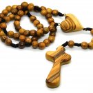 Olive Wood Rosary With Heart Wall Hanging Hand Made Holy Land Jerusalem