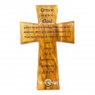 Olive Wood Wall Hanging Cross Grace Prayer Hand Made Holy Land Jerusalem