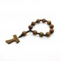 Wood Prayer Bead Door Knob Rosary with Tau Cross Jerusalem Holy Land