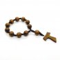 Wood Prayer Bead Door Knob Rosary with Tau Cross Jerusalem Holy Land