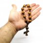 Wood Prayer Bead Door Knob Rosary with Tau Cross Jerusalem Holy Land
