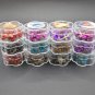 12 Pcs Crystal Beads Rosaries 6 Colors With Silver Metal Cross Jerusalem