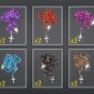 12 Pcs Crystal Beads Rosaries 6 Colors With Silver Metal Cross Jerusalem