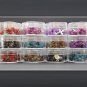 12 Pcs Crystal Beads Rosaries 6 Colors With Silver Metal Cross Jerusalem