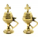 2 Pcs Incense Burner Brass 4 Inches Cone Charcoal Burner Holy Land Jerusalem