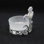 2 Pcs Silver Metal Filigree Cross Votive Opaque Glass Candle Holder Holyland