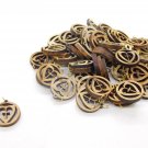 50 Pcs Olive Wood Heart Cross Pendants Charms Earings Handmade Holyland...